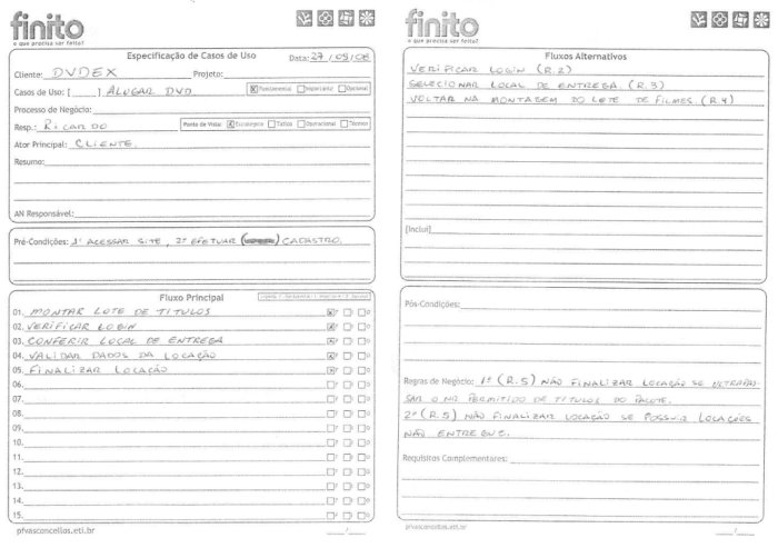 Especificação de Caso de Uso - by Ricardo & Grupo 6